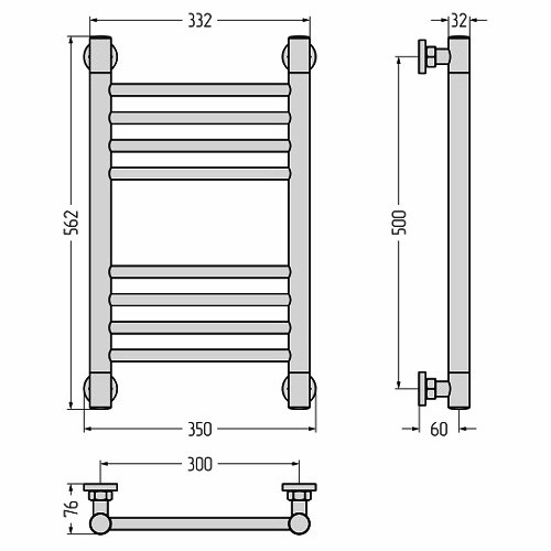 Водяной полотенцесушитель Сунержа Богема+ прямая 500х300 (Без покрытия) Водяной полотенцесушитель Сунержа Богема+ прямая 500х300 (Без покрытия)