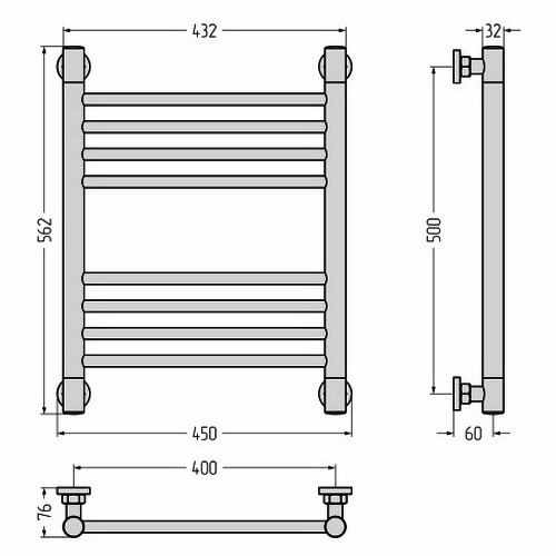 Водяной полотенцесушитель Сунержа Богема+ прямая 500х400 (Без покрытия) Водяной полотенцесушитель Сунержа Богема+ прямая 500х400 (Без покрытия)