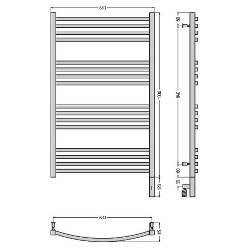 Электрический полотенцесушитель Сунержа Аркус 3.0 1000х600 МЭМ правый (Без покрытия) Электрический полотенцесушитель Сунержа Аркус 3.0 1000х600 МЭМ правый (Без покрытия)