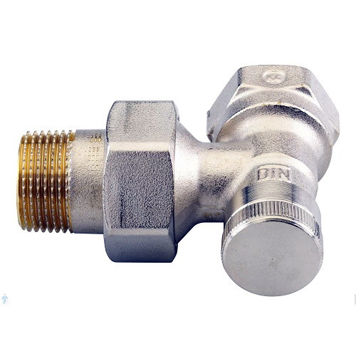 Клапан ручной запорный угловой никелированный Danfoss RLV ДУ-20 мм Клапан ручной запорный угловой никелированный Danfoss RLV ДУ-20 мм