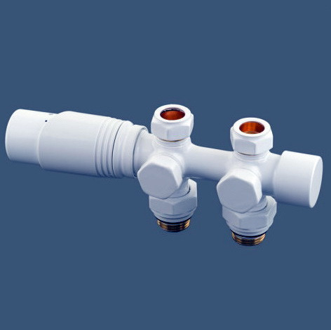 Универсальный узел нижнего подключения Delta DUO с термоголовкой М30х1,5 RAL 9016 (Белый глянцевый) Универсальный узел нижнего подключения Delta DUO с термоголовкой М30х1,5 RAL 9016 (Белый глянцевый)