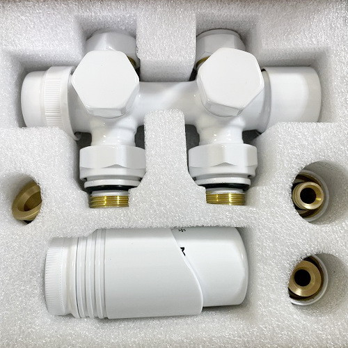 Универсальный узел нижнего подключения Delta DUO с термоголовкой М30х1,5 RAL 9016 (Белый глянцевый) Универсальный узел нижнего подключения Delta DUO с термоголовкой М30х1,5 RAL 9016 (Белый глянцевый)