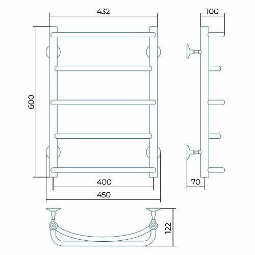 Водяной полотенцесушитель Larusso Евромикс П5 400х600