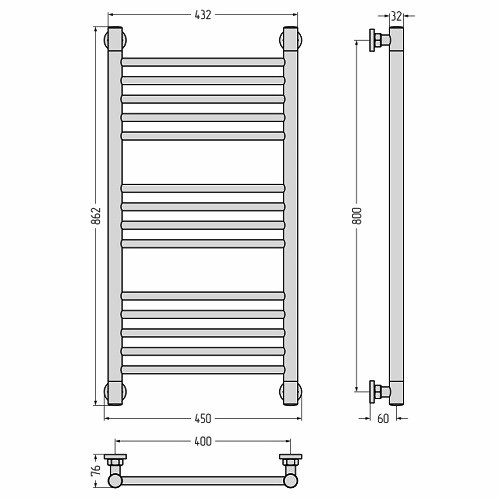 Водяной полотенцесушитель Сунержа Богема+ прямая 800х400 (Без покрытия) Водяной полотенцесушитель Сунержа Богема+ прямая 800х400 (Без покрытия)
