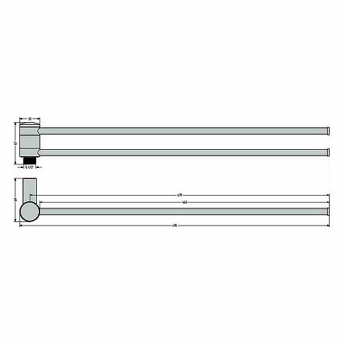 Полотенцедержатель Сунержа 360 / L 500 (Без покрытия)