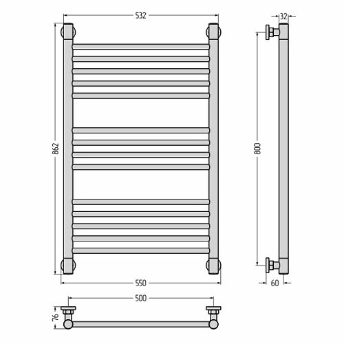 Водяной полотенцесушитель Сунержа Богема+ прямая 800х500 (Без покрытия) Водяной полотенцесушитель Сунержа Богема+ прямая 800х500 (Без покрытия)