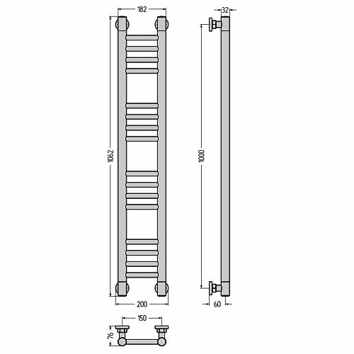 Водяной полотенцесушитель Сунержа Богема+ прямая 1000х150 (Без покрытия) Водяной полотенцесушитель Сунержа Богема+ прямая 1000х150 (Без покрытия)