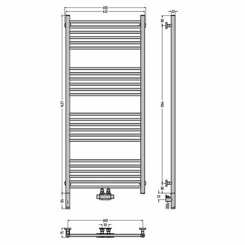Комбинированный полотенцесушитель Сунержа Богема EU50+ 3.0 прямая 1500х600 (Без покрытия)