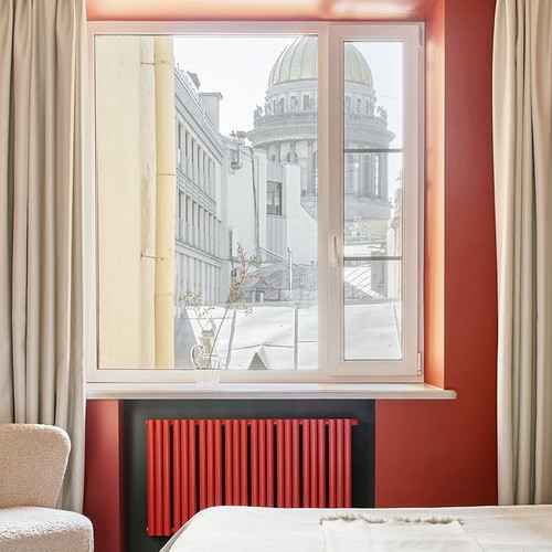 Стальной трубчатый радиатор отопления Empatiko Takt S1-592-1750 Scarlet Red