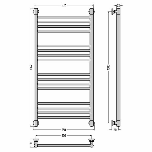 Водяной полотенцесушитель Сунержа Богема+ прямая 1000х500 (Без покрытия) Водяной полотенцесушитель Сунержа Богема+ прямая 1000х500 (Без покрытия)