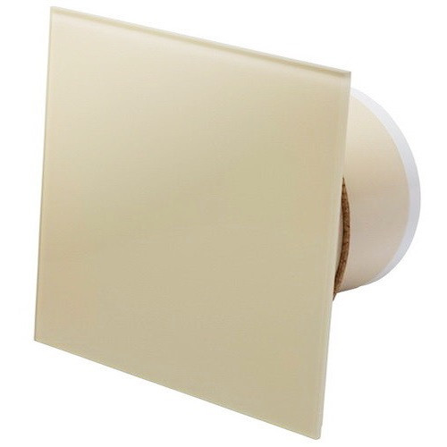 Бытовой вентилятор MMotors JSC MM-P UE 100, сверхтихий, стекло квадрат, слоновая кость