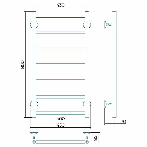 Водяной полотенцесушитель Larusso Феличия П7 400х800